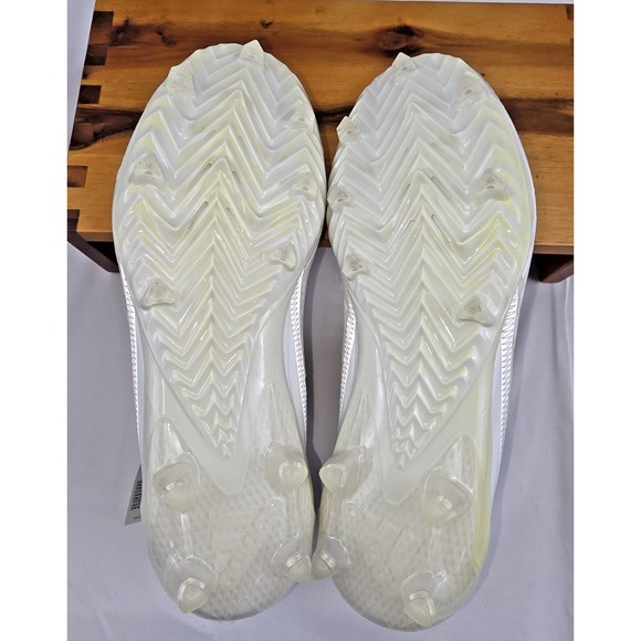 Adidas ADIZERO Football Cleats Mens Size 9.5 Triple White Iridescent Brand New - Picture 6 of 11